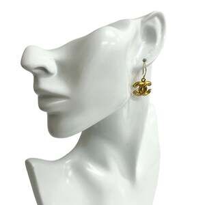 CHANEL Vintage Gold Logo Earrings